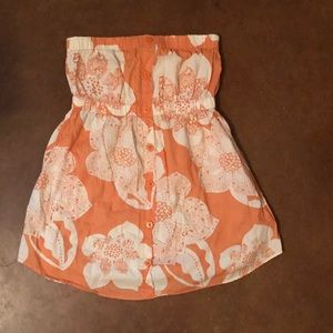 Orange floral tube top